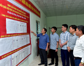 Đoàn kiểm tra số 4 tại buổi kiểm tra công tác bầu cử đại biểu Quốc hội khóa XVI và đại biểu HĐND các cấp nhiệm kỳ 2026–2031 chiều 2/3 tại xã Thu Lũm.