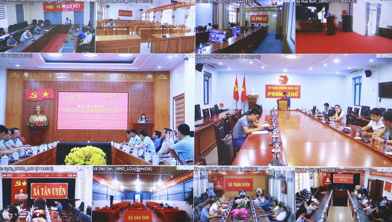 Quang cảnh Hội nghị tập huấn tại các điểm cầu