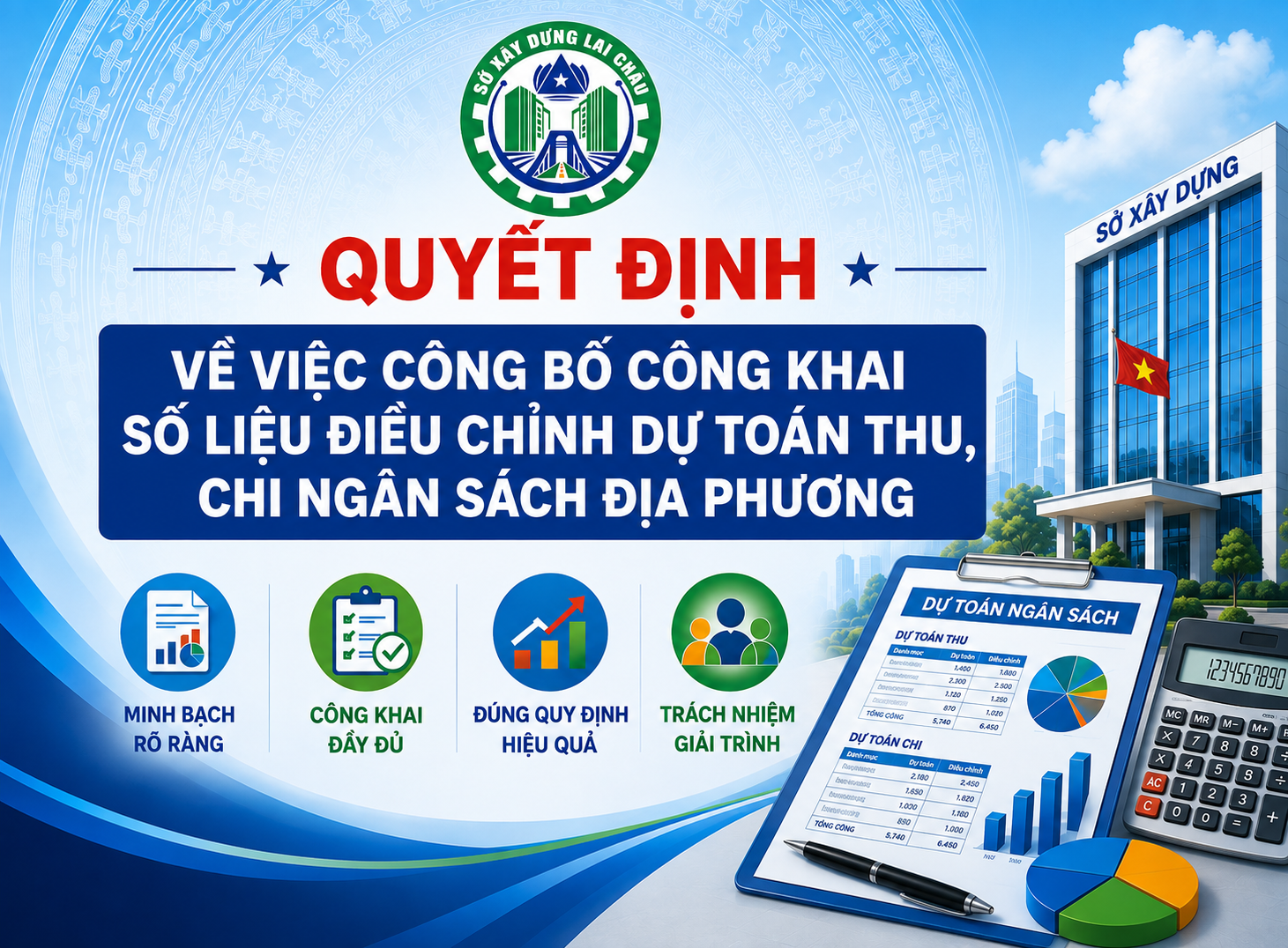 Quyết định về việc công bố công khai số liệu điều chỉnh dự toán thu, chi ngân sách địa phương năm 2025